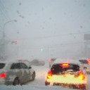 今日は朝から大雪でした．