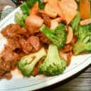 【昼食】牛肉とブロッコリの炒め物