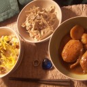 鶏ハンバーグとごぼうサラダ＆贅沢ちらし寿司♪