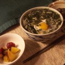 高菜とんこつ生ラーメン♪ピリ辛蒟蒻♪サツマイモの甘煮♪