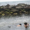太平洋の海水と温泉がミックスの海水浴場