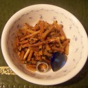 ♪♪♪　笑みもこぼれる柿の寒天ゼリーに胡麻かけいもけんぴ☆　♪♪♪