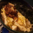 ＠＄％＆＠＄％＆　朝食♪こってり♪　ひじきの煮物とわかめ・はくさいたっぷり角の煮豚ラーメン♪　＠＄％＆＠＄％＆