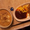 (๑￫ܫ￩)☆　こってりとんこつラーメンにハンバーグ♪　(๑￫ܫ￩)★