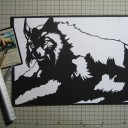 切り絵:ステップのオオヤマネコ / ZEN