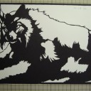 切り絵:ステップのオオヤマネコ / ZEN