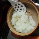 節電のため、土鍋でご飯。