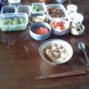 祖父母の朝食。