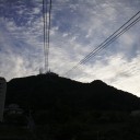 逆光の函館山