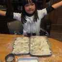 ゆうにゃんと餃子作り