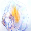 夜空の下で