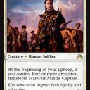 人間デッキの新しいパーツ《Hanweir Militia Captaion》