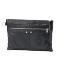 2017年秋冬新作 BALENCIAGA バレンシアガ バッグ メンズ レザー ブラック 273021D9H041000 クリップ キーリング付きミディアムジップケース 人気 クラッチバッグ