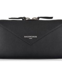 大人気 バレンシアガ コピー 財布 2018 ジップ式 BALENCIAGA PAPIER CONTINENTAL 長財布 レザー ブラック レディース 財布 ロゴ入り ロングウォレット