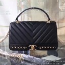 2017AW 秋冬モデル CHANEL シャネル ハンドバッグ ブラックラムスキン レディースバッグショルダーバッグピンク レッド A91845Y8211294305_品質保証