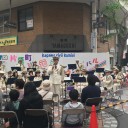『片原町で、1時からアコースティックライブと、高松一高校の書道パーフォーマンス、コトデン片原町横にステージ☆』