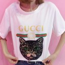 激安 夏物グッチｔシャツ レディース 猫 ブランド パロディー オシャレアップ！