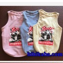 赤のボックスロゴ“SUPREME”シュプリーム犬服ドッグウェア新品発売