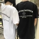 春夏激安大特価安いCHROME HEARTSクロムハーツ tシャツ無地半袖カップルお揃いペア恋人男女兼用2色可選