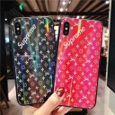 LV iPhone手帳型ケース ビジネス風 シュプリーム コラボ iphoneXS MAXカバー ペア向け