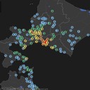 【 札幌白石区： 震度 ４ 】。　（－－；）。　（夜間やさぐれ「予定外」作業中…）。　（本日終了）