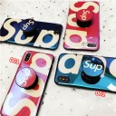 シュプリーム 気嚢スタンド iPhoneXs maxケース 可愛い アイホンXx/Xrカバー 鏡面 ペア用 芸能人愛用 人気アイテム|suprehome.com