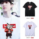 シュプリーム Tシャツ ボクシング猫付き カジュアル 可愛い　潮流個性 男女兼用