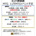 【MTG】MINT SHIBUYA 11月の大会予定（金曜18時45分FNM、月曜19時週替わりフォーマット）