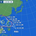 沖縄県竹富島でも「ろうと雲」が出現しました。