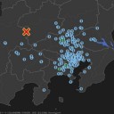 ★【 山梨 】（消滅）★／【 長野県中部 】震源 ⇔ 最大震度２を埼玉県、神奈川県で観測しています。