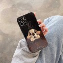 ディオール LV 動物柄 アイフォーン13金属ロゴ付きケース
