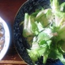 納豆とレタス