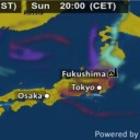 （※地震※追加）　北海道は【 福島原発から風下 】／雨にあたらないよう注意。／（札幌＋８℃。強風。０．０３２μ）。