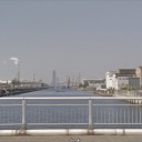 木津川運河から見る夕日