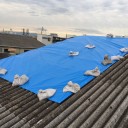 工場スレート屋根の応急修理
