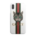かわいい iphoneXs/XsMAX/Xsグッチブランドケース 猫とufo刺繍が個性的