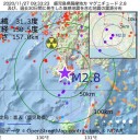 【 諏訪之瀬島 】（噴煙１，０００ｍ）。