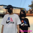 「ナイキ アディダス コラボ 半袖Tシャツ」芸能人愛用 ペアルック 大人気