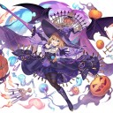 The witch in dusk with smile