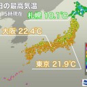 11月【 最高気温 ２０℃ 超 】⇒ 【 強い寒気 】流入する見込み。　（＋画像補遺っ＠４朝）