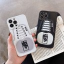 アイフォーン13 pro max/13pro白黒スマホケースVans ヴァンズ ケース ロゴ付き